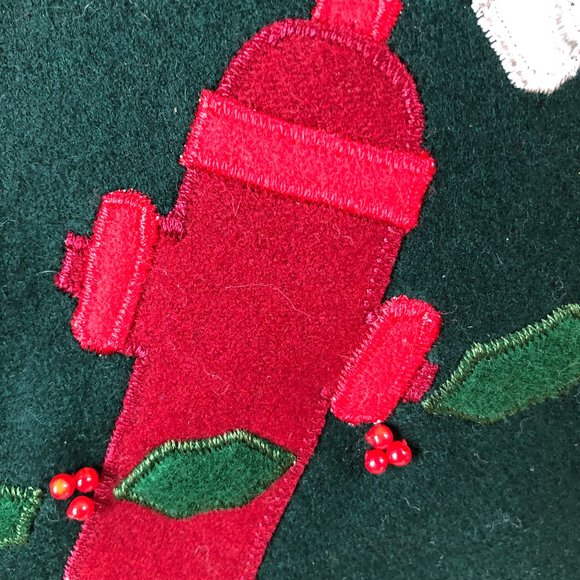 C & F Creations 20" 3D TOP Dog FELT Christmas Stocking Plush Textured Joy New - Picture 4 of 11